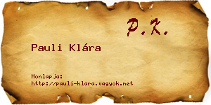 Pauli Klára névjegykártya