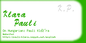 klara pauli business card